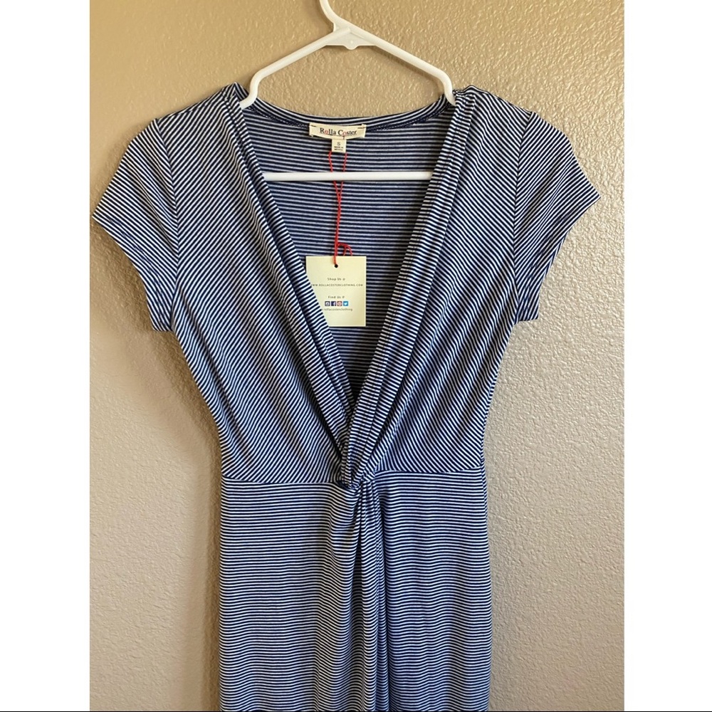 Blue/White Striped Maxi Dress Size Small